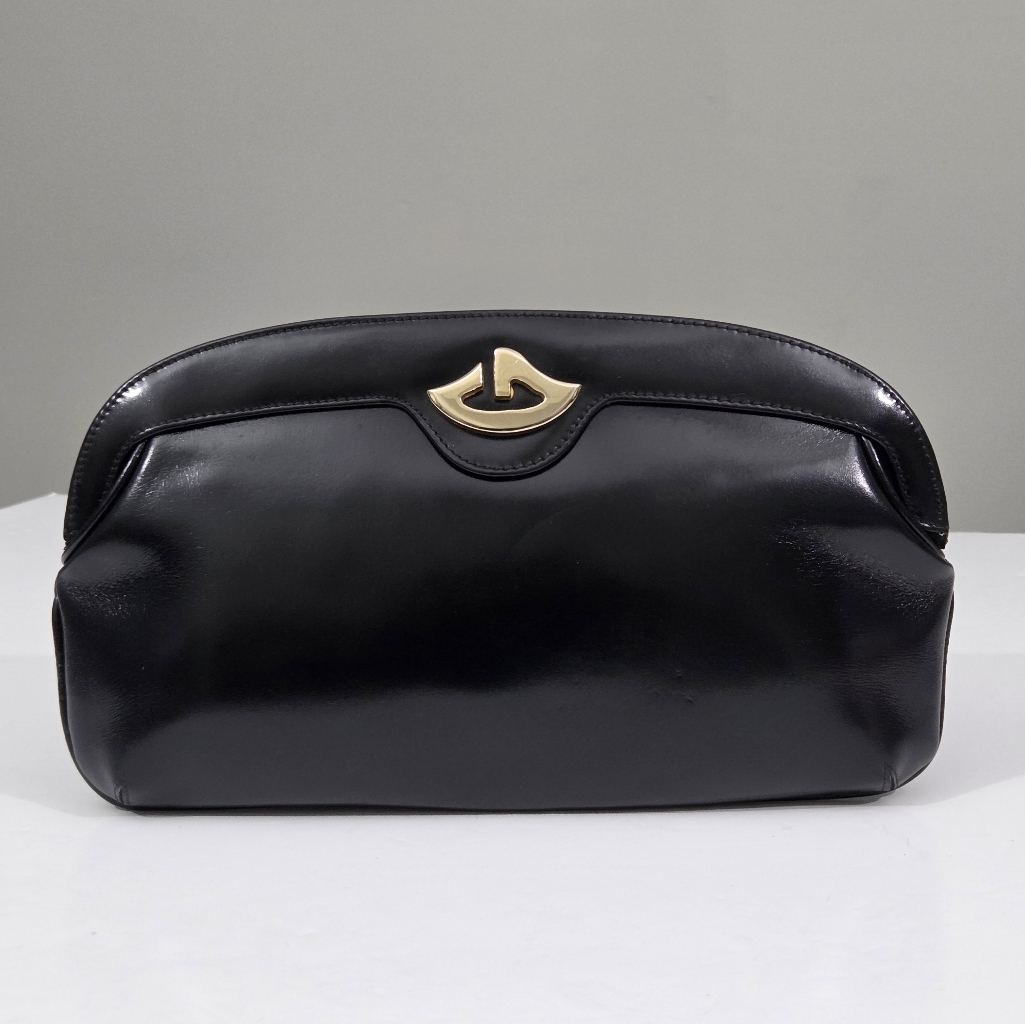 Rare Authentic Vintage Gucci Glossy Leather Clutch Bag